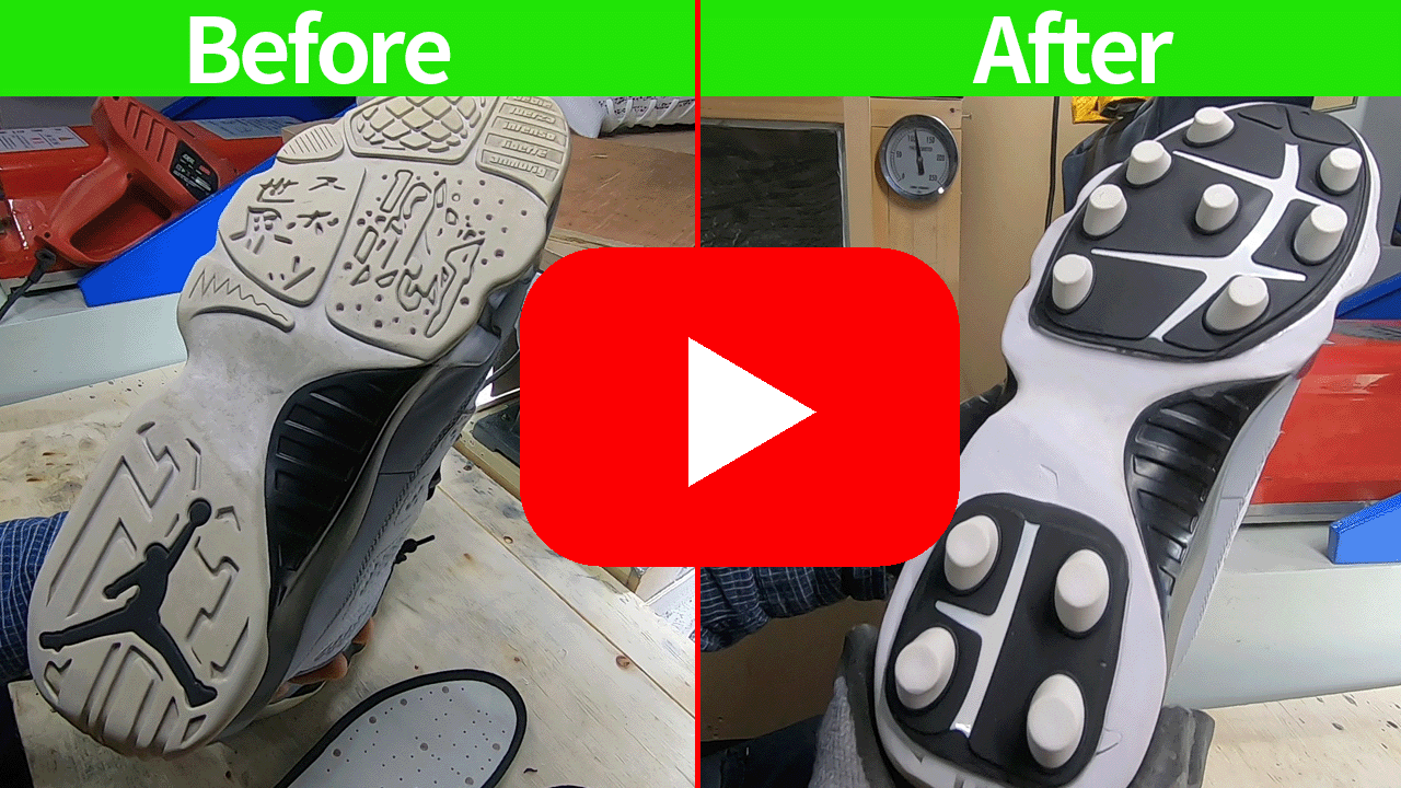 리앤양 농구화를 야구화로 변경 수선 유튜브 영상 1번